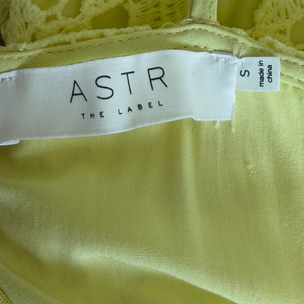 ASTR The Label Lemon Yellow Lace Midi Dress Wedding Guest Bridal Shower Spring - Picture 11 of 14